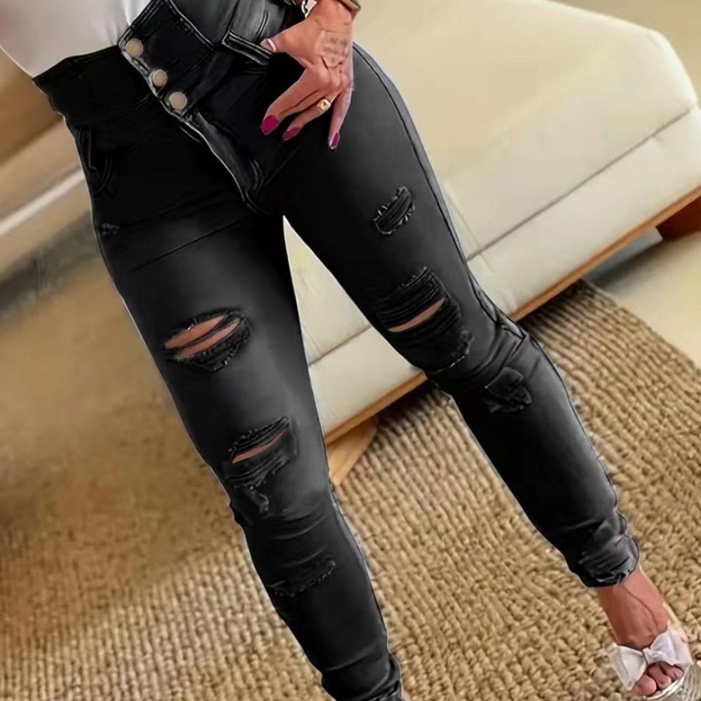 Riped Holes Casual skinny jeans